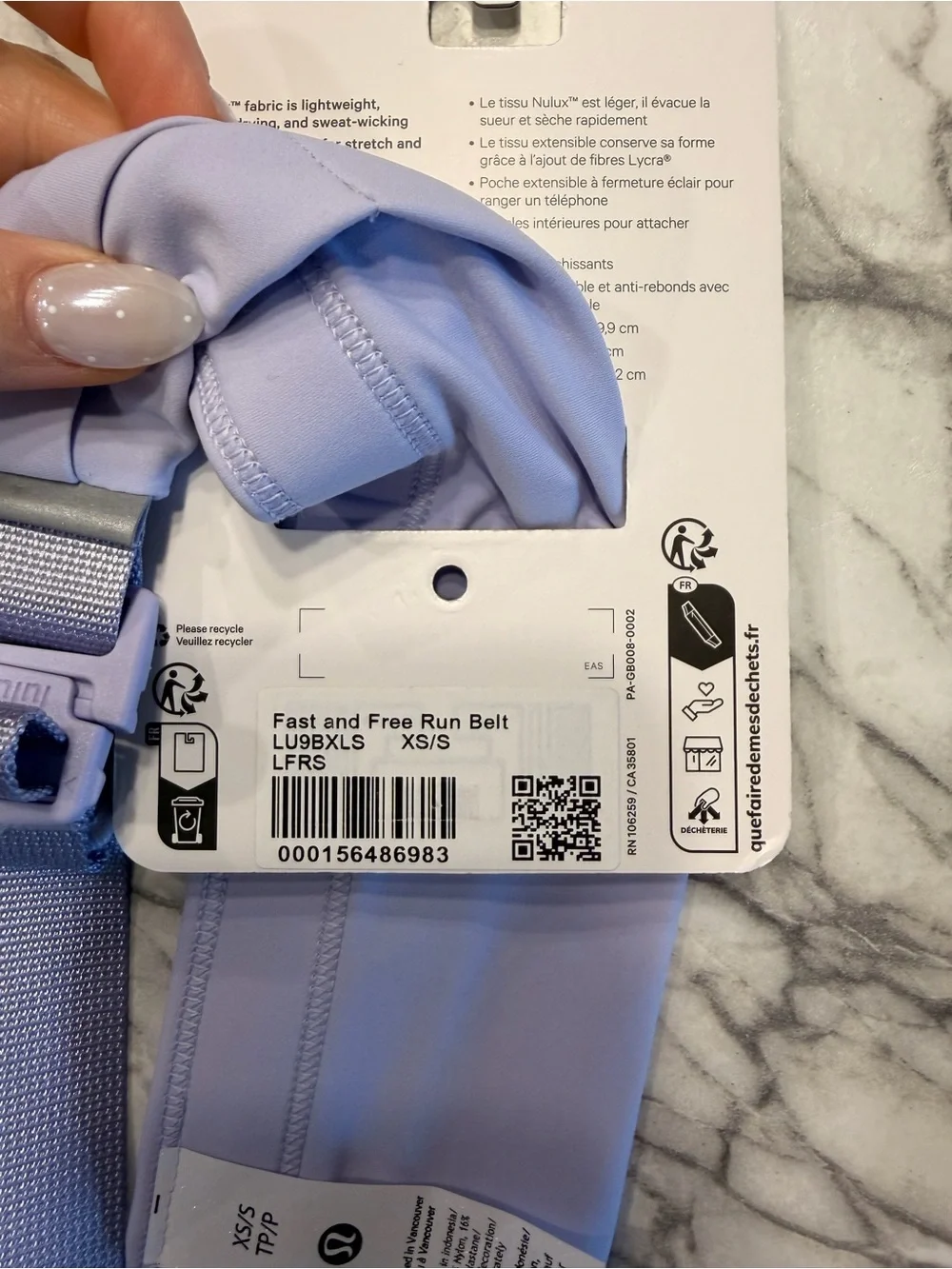 lululemon athletica Lavender Fast and Free Run Belt
